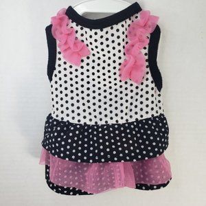 Dog Dress Pink & Black Polka Dots - XS